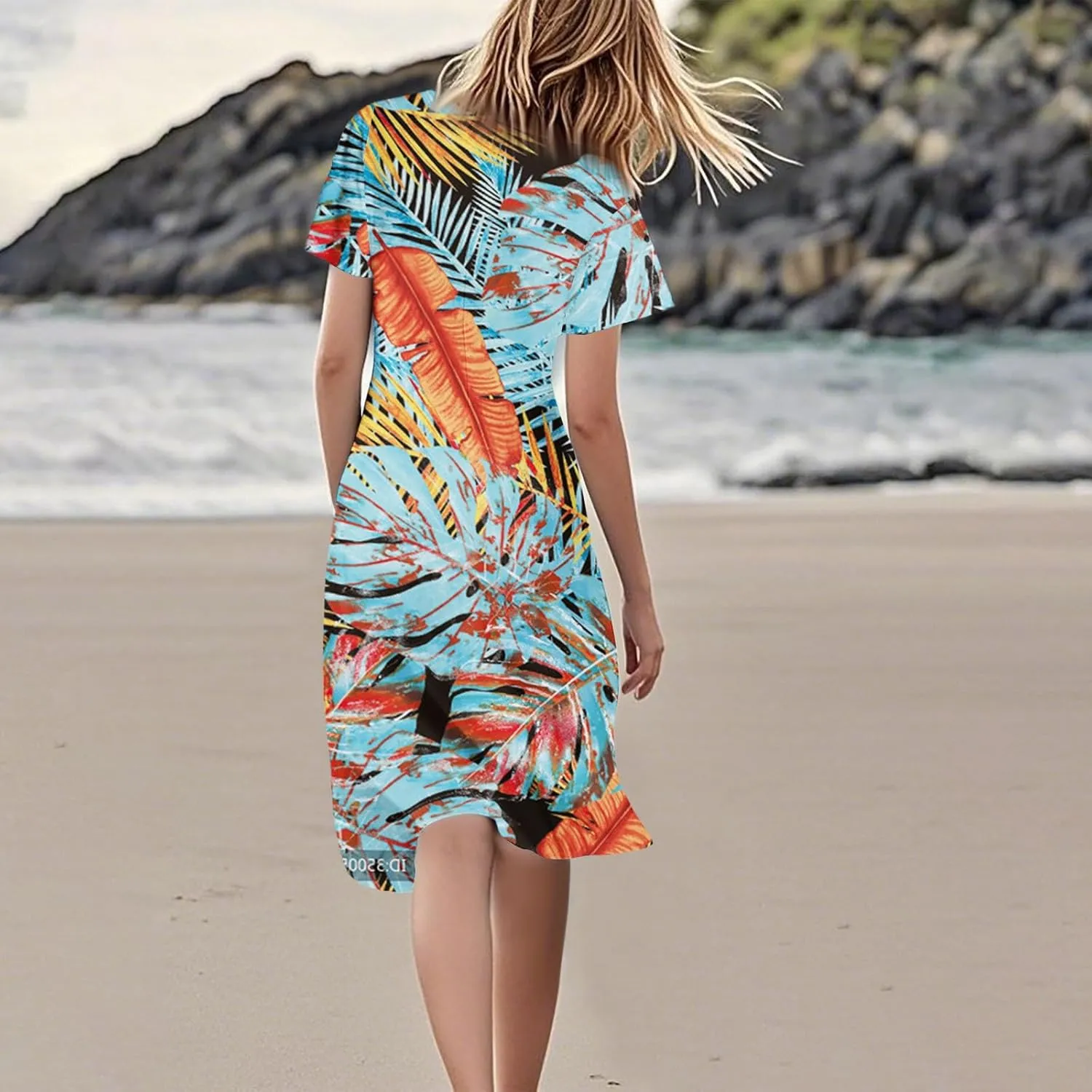 Sexy Dresses for Women Date Night V Neck Boho Knee Length Summer 2025 Tie Dye Floral Short Sleeve Short Skirt