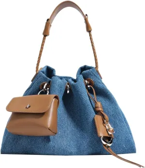 Slouchy Denim Purse for Women Retro Crossbody Bucket Bag Underarm Hobo Handbag Satchel Shoulder Bag Tote Purse Carryall 2025