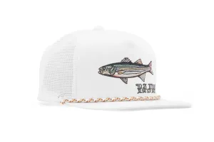 Striper King Flat Brim Trucker Hat - White