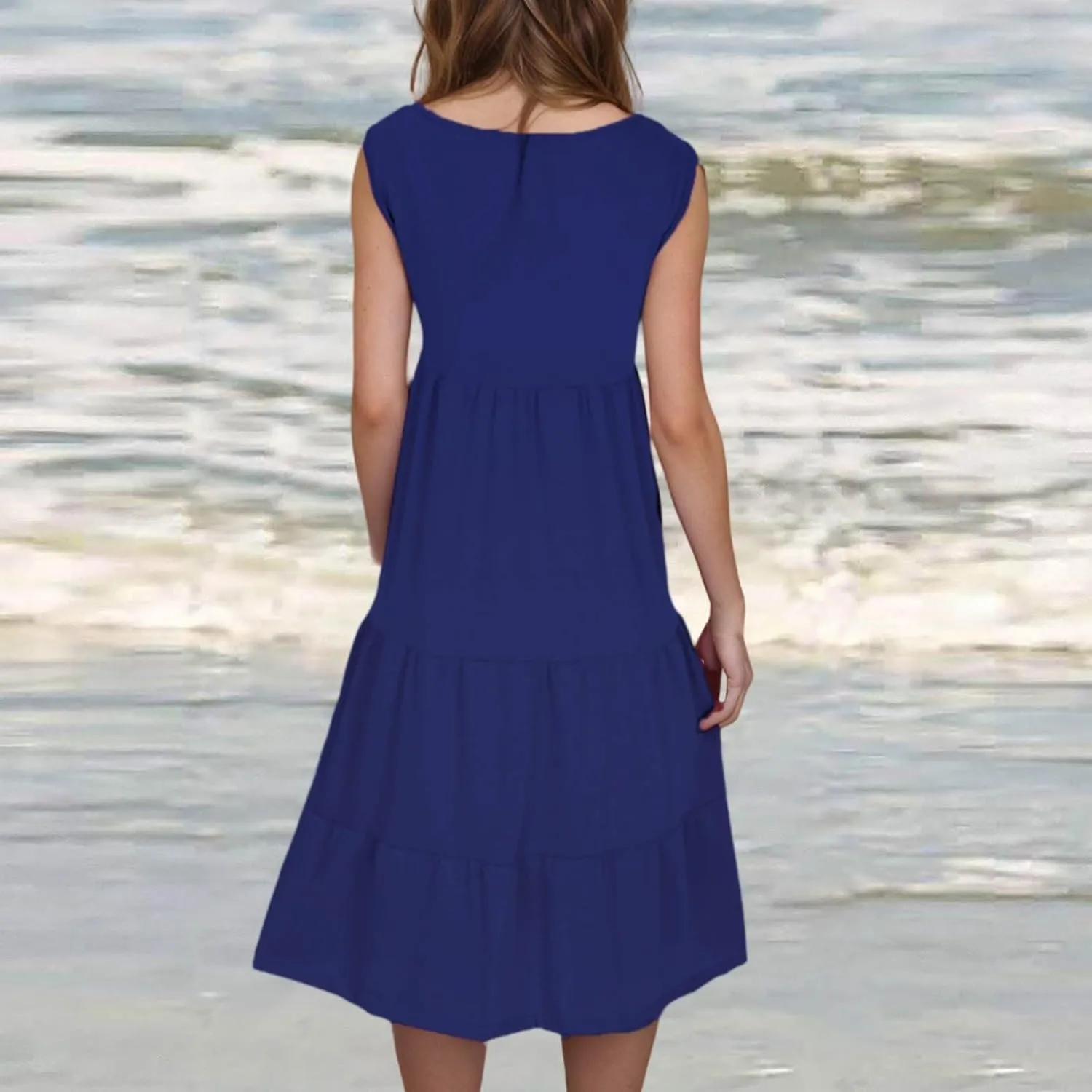 Sundresses for Women 2025 Sleeveless Cute Petite Mini Dress Tiered Summer Flowy Boho Sundress Beach Wear Spring Tank Dresses