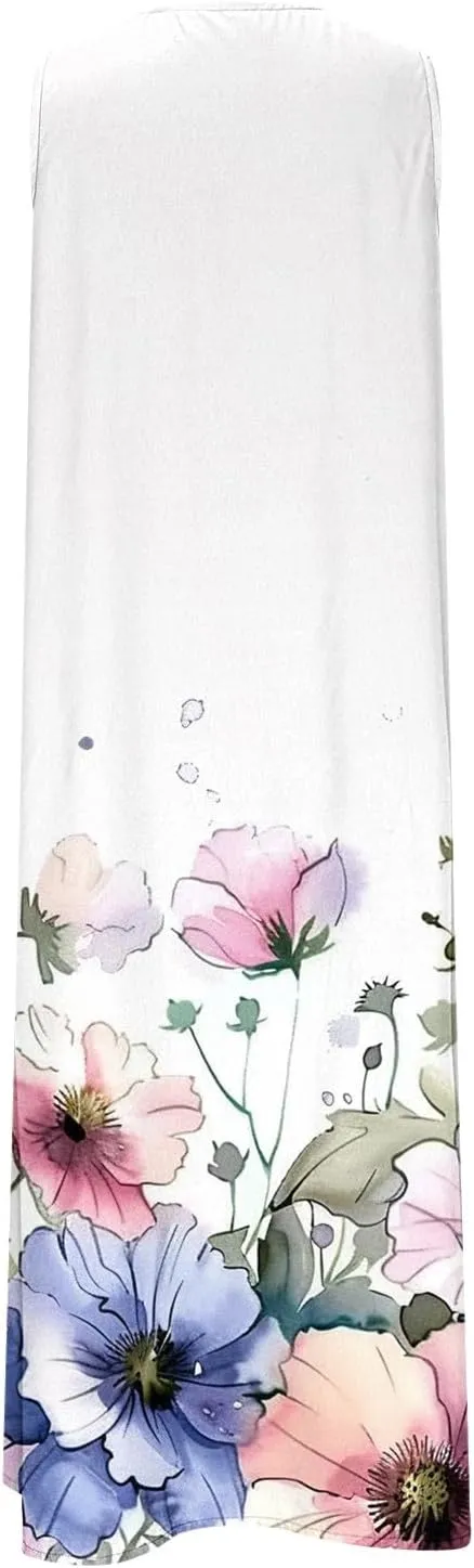 Sundresses for Women's 2025 Vacation Beach Casual Plus Size Midi Sun Dress Trendy Loose Flowy Summer Boho Long Dresse