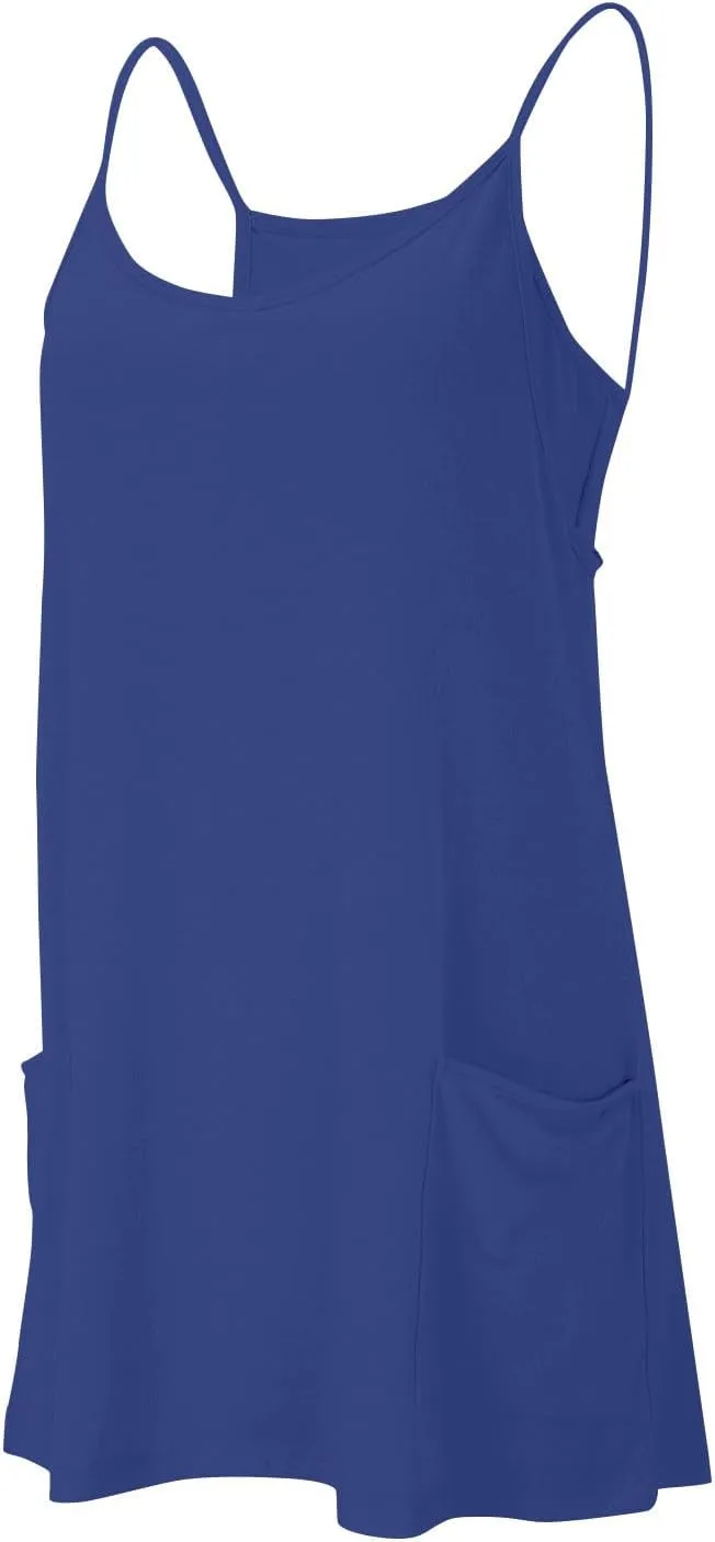 Tennis Dress for Women Built-in Shorts Casual Sleeveless Spaghetti Strap Sundress Workout Athletic Dress with Pocket
