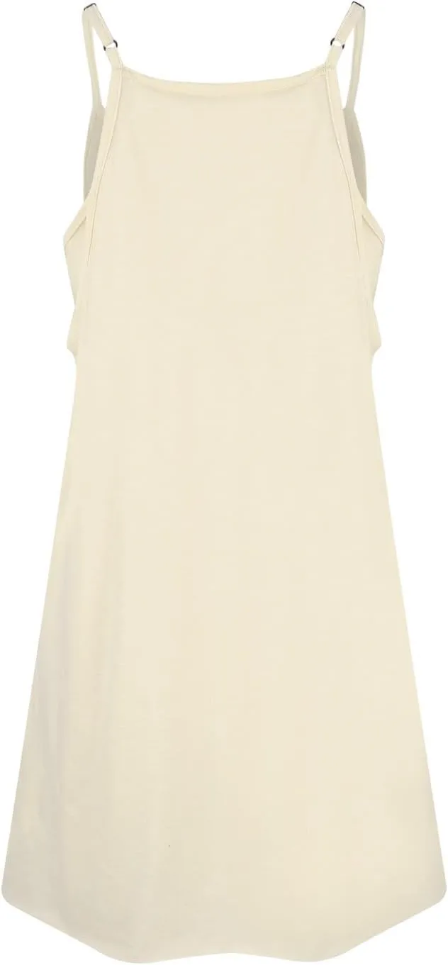 Tennis Dress for Women Built-in Shorts Casual Sleeveless Spaghetti Strap Sundress Workout Athletic Dress with Pocket