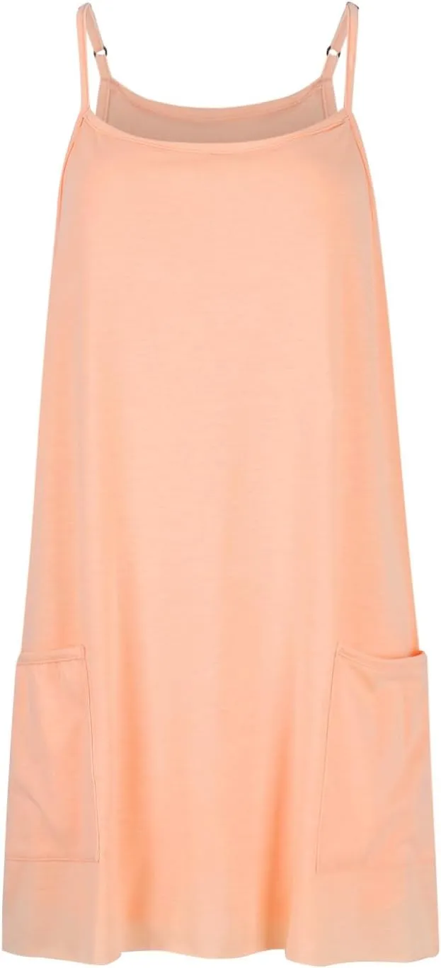 Tennis Dress for Women Built-in Shorts Casual Sleeveless Spaghetti Strap Sundress Workout Athletic Dress with Pocket