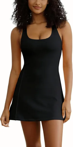 Tennis Dress for Women Workout Dress with Built-in Bra & Shorts Pockets for Athletic Exercise Golf