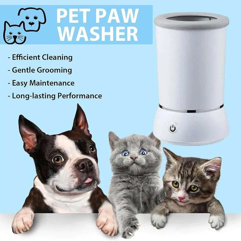 TheWellBeing Portable Electric Dog & cat Paw Washer  USB Rechargeable Automatic Pet Paw Cleaner