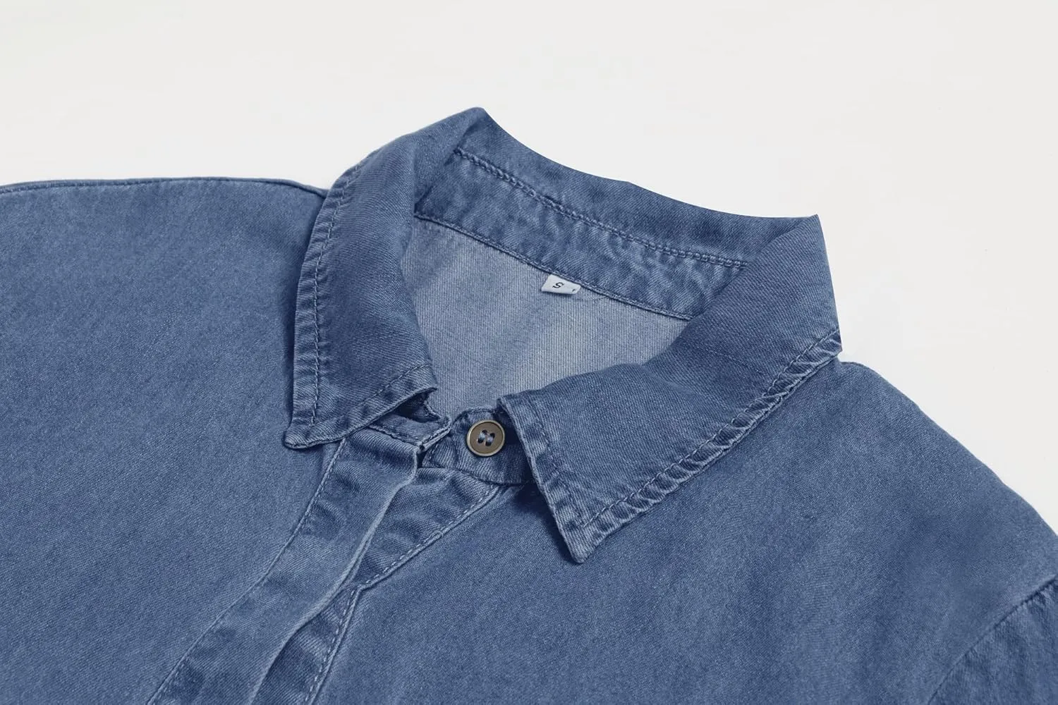 utcoco Denim Dress for Women 2025 Casual Loose Long Sleeve Classic Vintage Button Down Jean Shirt Dresses with Pockets