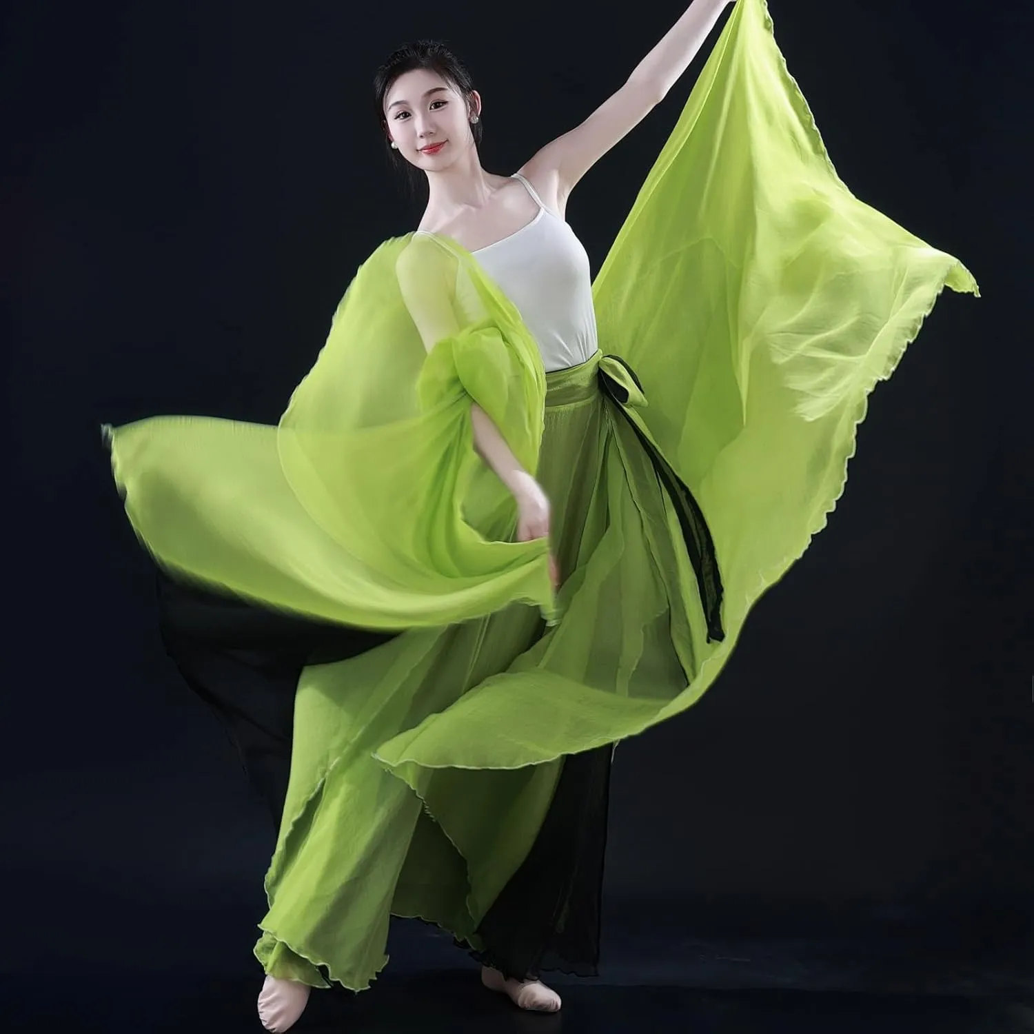 Women's Lyrical Dance Skirt 900 Sheer Ballet Modern Skirts Light Maxi Swing Skirt Dance Costume for Performance