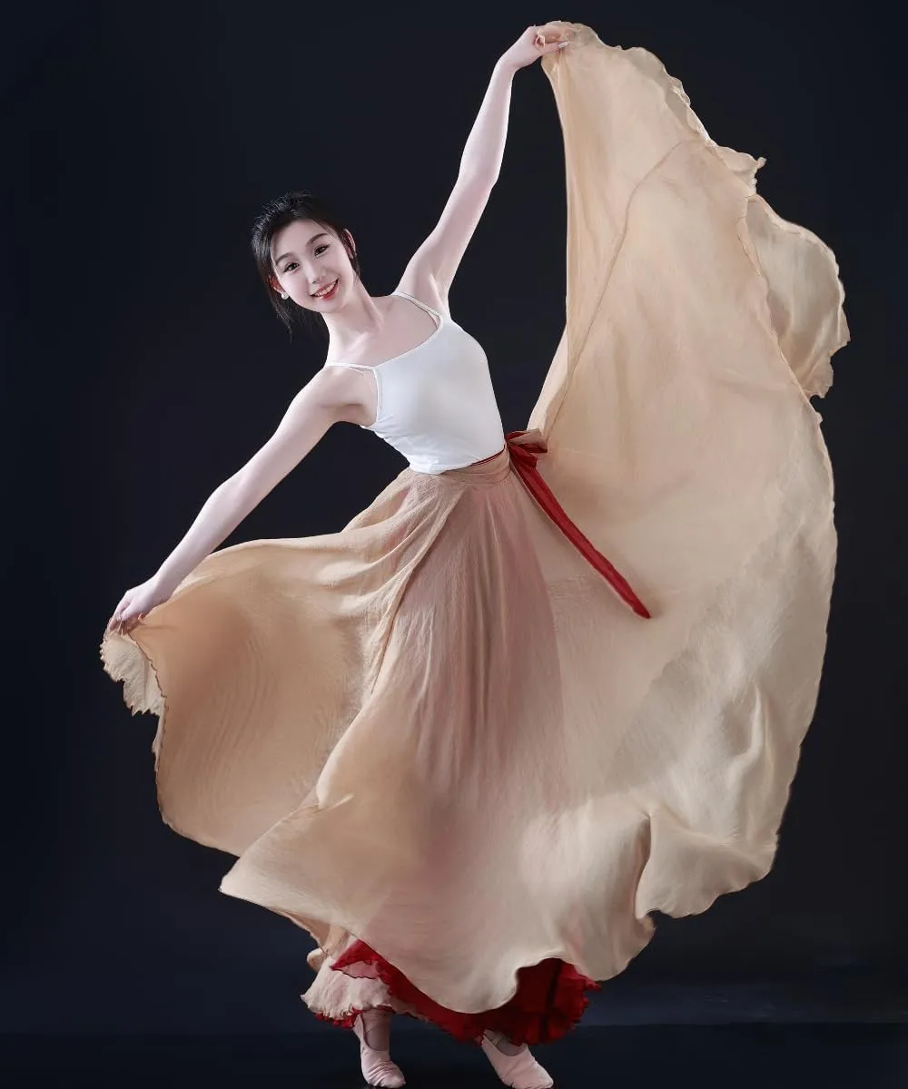 Women's Lyrical Dance Skirt 900 Sheer Ballet Modern Skirts Light Maxi Swing Skirt Dance Costume for Performance