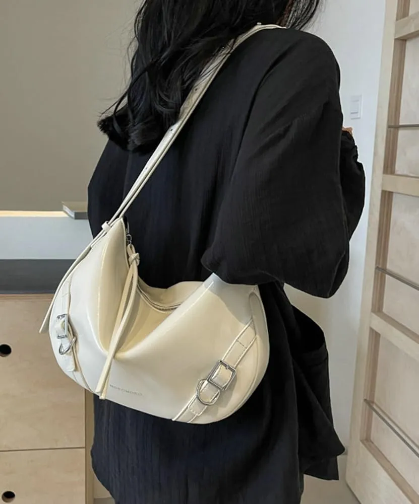 Womens PU Leather Hobo Bag Trendy Shoulder Bag Purse Slouchy Tote Bag Modern Handbag Satchel