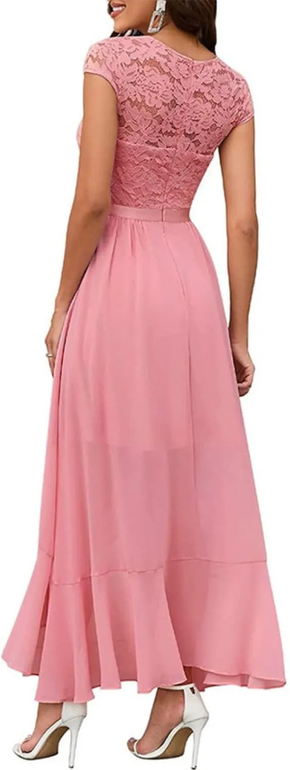Women's Ruffle Hem Classic Solid Color Mini Dress Swing Boho Style Sundress Lightweight Slim Fitted HOCO Dresses