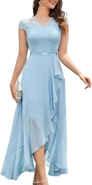 Women's Ruffle Hem Classic Solid Color Mini Dress Swing Boho Style Sundress Lightweight Slim Fitted HOCO Dresses