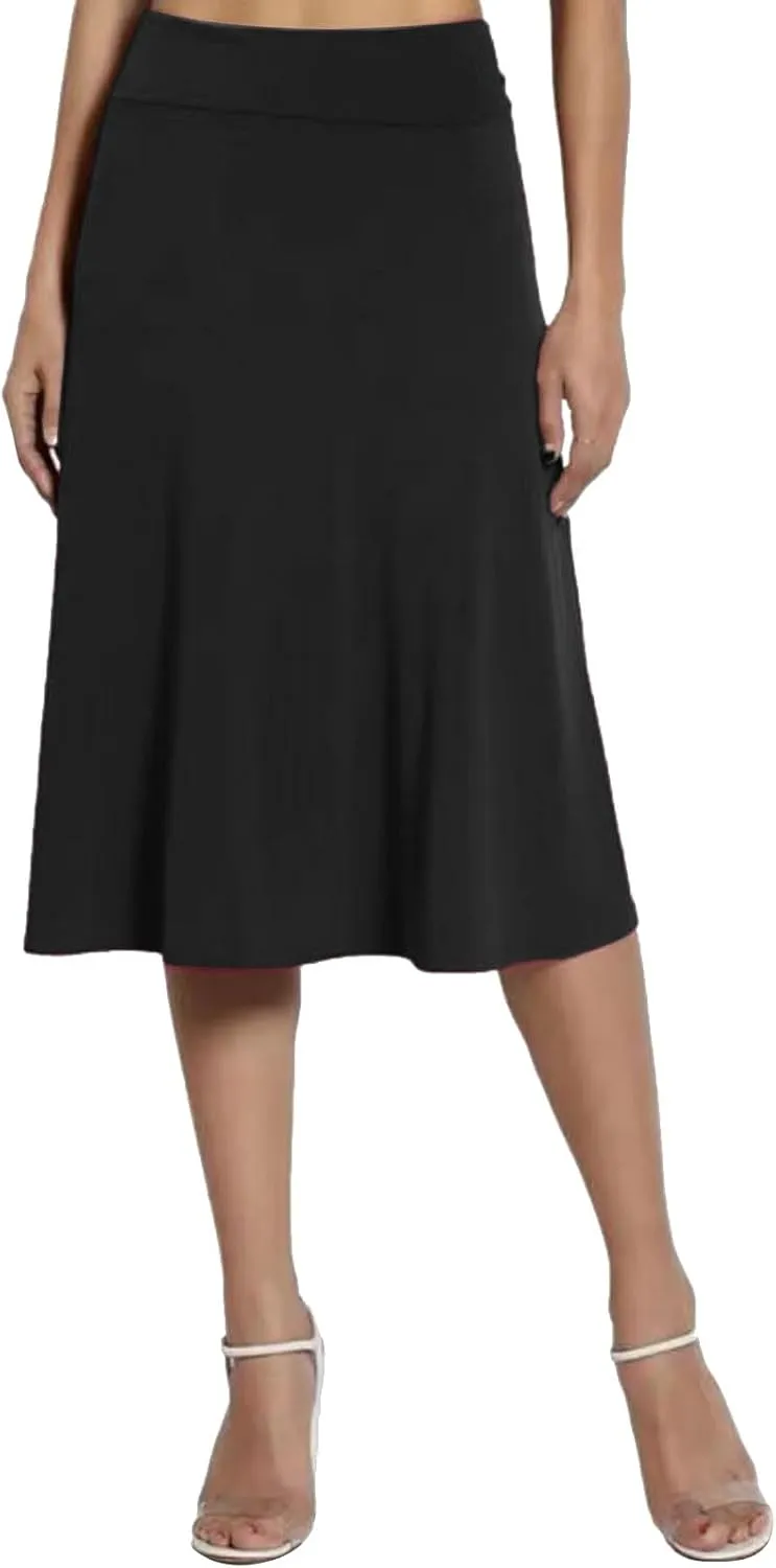 Womens Silk Skirt Vintage Satin Midi Wrap Skirts Elegant High Waisted A-Line Skirt Flare Plain Pleated Cocktail Party Skirt