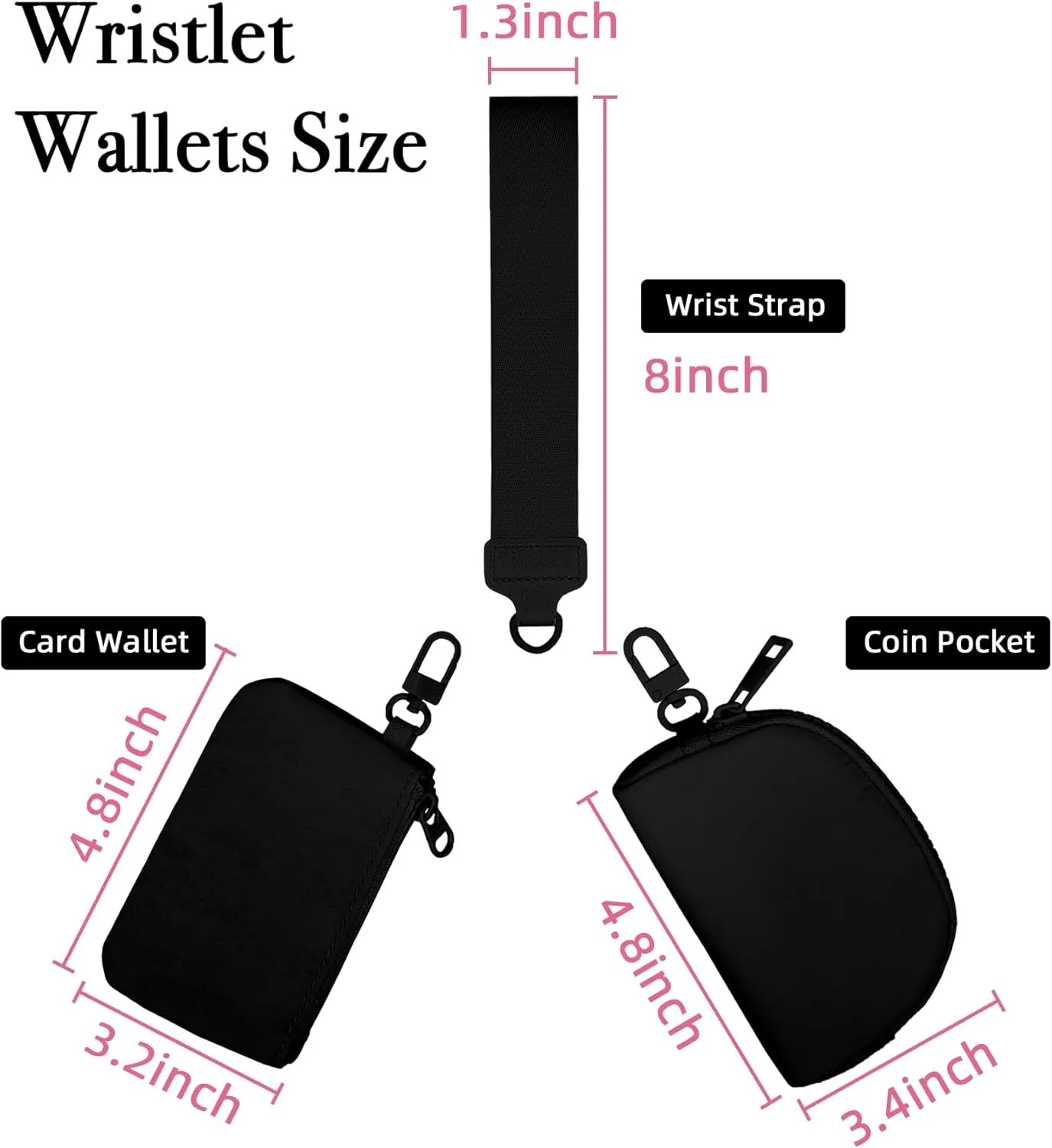 Wristlet Wallets for Women Ladies Teen Girls Female Credit Card Holder Wallets Cute Aesthetic Unique Modern Cardholder Purse Keychain Zipper